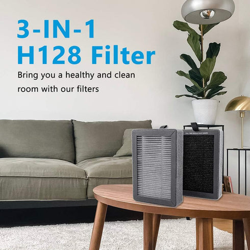 LV-H128 Replacement Filter Compatible with LEVOIT LV-H128/PUURVSAS (HM669A) / ROVACS (RV60) Air Purifier, LV-H128 H13 True HEPA Replacement Filter...
