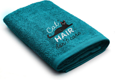DAN RIVER 100% Cotton Dog Bath Towel Ultra Soft 450 GSM Super Absorbent Quick Drying Paw Embroidered Pattern and Lint-Free Cat, Puppy & Pet Groomi...