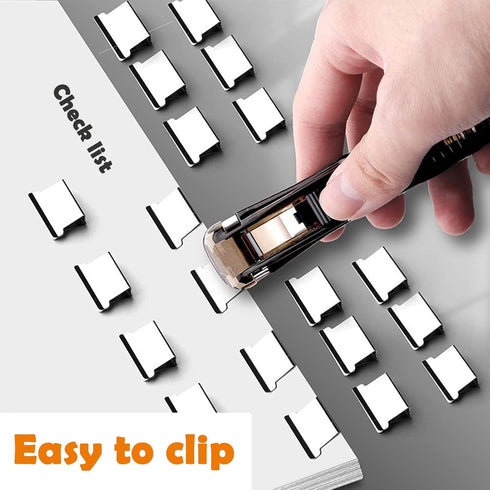 2 Pcs Metal Clip Pusher Stapler Clippers Modern Stapler Push Clamp Office Paper Clip Book Binding Machine Office Supplies Home Desk Accessories...