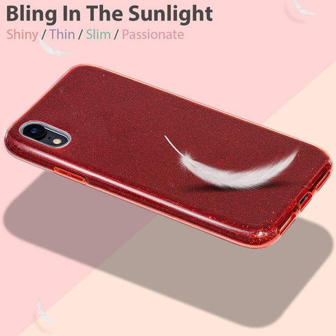 MATEPROX Compatible with iPhone XR case,Bling Sparkle Cute Girls Women Protective Christmas Case(Red)...
