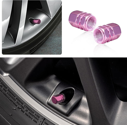 Zicine 8 PCS Car Tire Valve Stem Caps, Aluminum Alloy Wheel Valve Covers with Rubber O-Ring, Corrosion Resistant Leak-Proof Tire Air Cap Set, Univ...