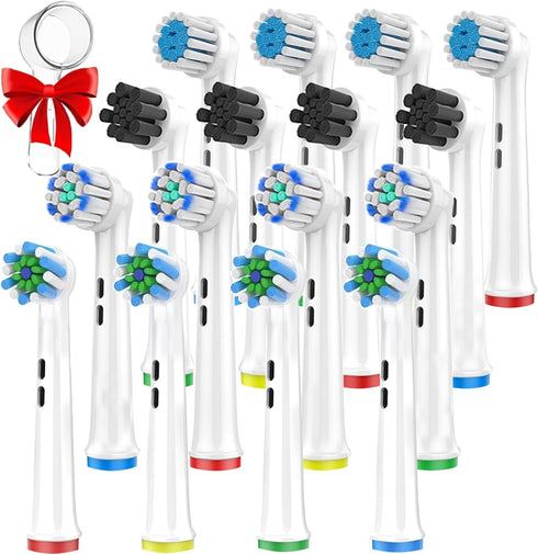Replacement Toothbrush Heads Compatible with Oral B Braun Electric Toothbrush, 16 Pack Electric Toothbrush Heads, Precision Clean Brush Heads Refi...