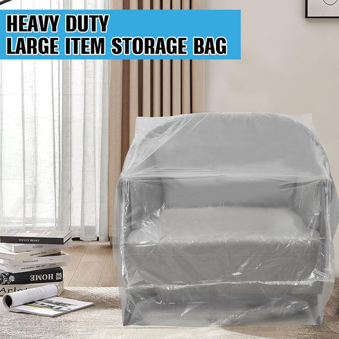 Plastic Furniture Chair Covers for Moving Storage,Extra Large Heavy Duty Chair Couch Covers Protectors,Waterproof Recliner Cover Clear Moving Bags...