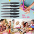Steak Knives Set of 6 Extremely Sharp Kitchen Ceramic Black Blade Knife...
