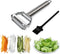 Sunkuka Julienne Peeler Stainless Steel Cutter Slicer with Cleaning Brush Pro for Carrot Potato Melon Gadget Vegetable Fruit...