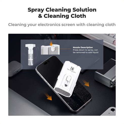 K&F Concept 8-in-1 Airpods Electronic Cleaning Kit Keyboard Laptop Cleaner, Multifunctional Cleaning Tool for iPhone AirPods MacBook iPad iwatch,C...