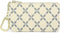 Luxury Zip Key Chain Pouch | Mini Coin Purse Wallet Card Holder with Clasp | for Men Women (Cream)...
