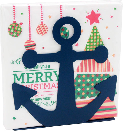 BetyHom Vintage Metal Nautical Anchor Napkin Holder (BLUE)...