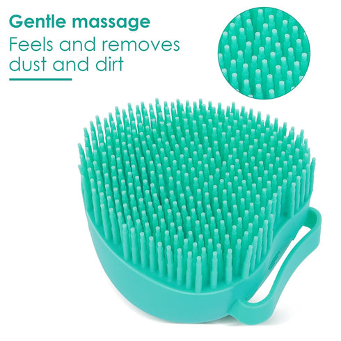 Dog Cat Bath Brush Comb Silicone Pet Grooming Brush Bath Shampoo Massage Dispenser Shower Brush For Short Long Haired Dogs And Cats(heart blue)...