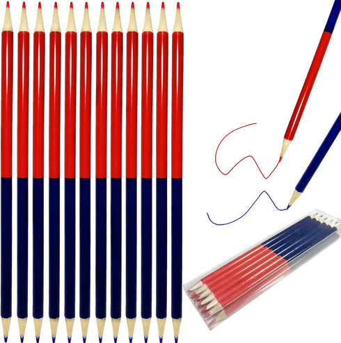 60 Pieces Red and Blue Pencils Erasable Checking Pencils Pre-Sharpened #2 HB for Checking Marking Map Tests Grading...