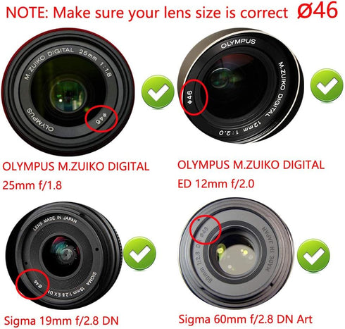 Z50 Lens Cap 46mm Compatible for Nikon Z50 w/NIKKOR Z DX 16-50mm, Compatible for Panasonic Lumix G Vario 14-42mm Lens, 2 Packs...