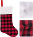 LimBridge Christmas Stockings, 6 Pack 18 inches Buffalo Plaid with Plush Cuff, Classic Stocking Decorations for Whole Family, Red and Black...