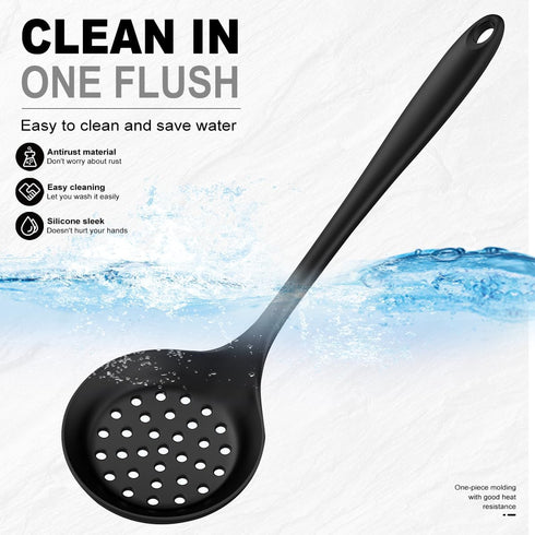 Silicone Cooking Utensils Set, Silicone Kitchen Cooking Utensils Set of 5, High Heat Resistant Long Kitchen Tools, Heat Resistant Silicone Kitchen...
