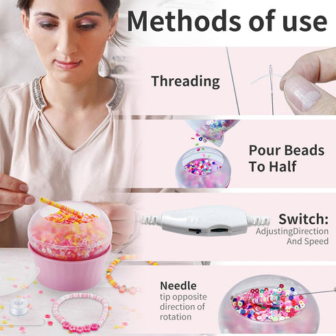 SUNFATT Clay Beads Bracelet Making Kit,Bead Spinner with 1250 PCS Mixed Color Beads Set for DIY Jewelry Making,Bracelets and Necklaces,Adjustable ...