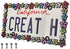 Creathome 3D Shining Daisy Wrenth License Plate Frame from Pure Zinc Alloy Metal Perfect Plate Holder, Matt Black with Colorful Glitter...