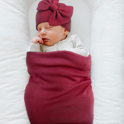 DRESHOW BQUBO Newborn Receiving Blanket Bow Hat Gloves Set Cotton Warm Baby Swaddle Blanket Wrap Baby Sleep Sack Shower Gift...