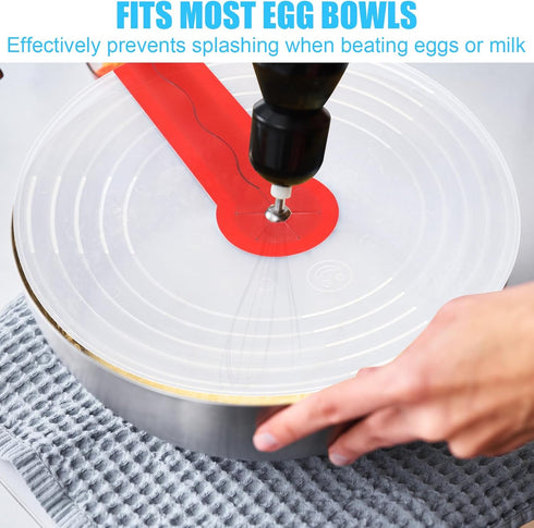 2pcs Mixing Bowl Splatter Guard, 12.2 Inch Mixer Splash Guard Silicone Mixer Splatter Screen Clear Splatter Cover Lid Cooking Tools for Egg Bowl W...