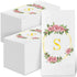 200 Gold Floral Monogrammed Disposable Napkins - Initial Letter S Paper Guest Hand Towels, Flower Monogram Dinner Napkins for Bathroom Wedding Bir...