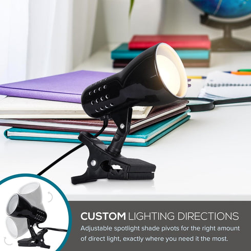 Catalina Lighting 24290-000 Adjustable LED Mini Clip Reading Lamp, Multipurpose Clip Lamp for Office, Dorm, or Bedroom, Smart Home Compatible, LED...