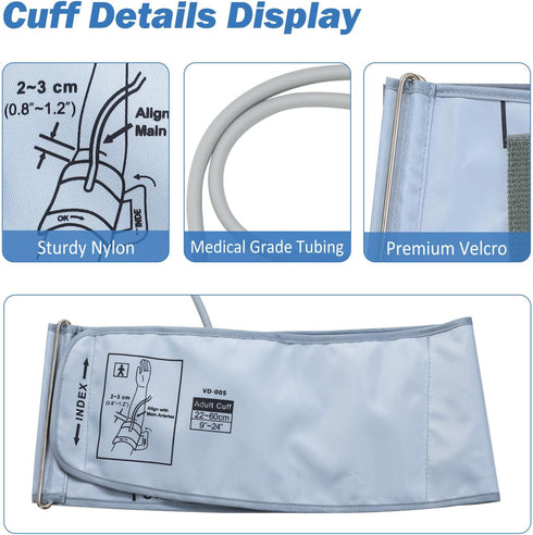 XXL Blood Pressure Cuff Compatible with Omron 9”-24” (22-60CM), Extra Large BP Replacement Cuff for Big Arms - Includes 6 Connectors...