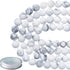 8mm Natural Matte White Howlite Round Gemstone Frosted 100Pcs Bulk Loose Beads for Jewelry Making with Stretch Beading Cord LPBeads...