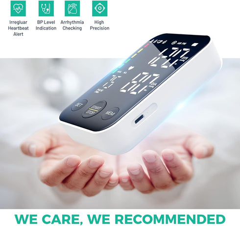Blood Pressure Monitor Upper Arm Blood Pressure Monitors for Home Use BP Machine with 2x120 Reading Memory Adjustable Arm Cuff 8.7"-15.7" Large Di...