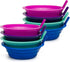 Klickpick Home Soup Cereal Bowls with Straws - Set of 8 Kids Bowls with Built-in Straws - 22 Ounce Toddler Sippy Bowls Dishwasher/Microwave Safe B...