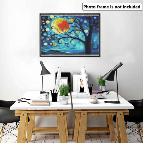 Yomiie 5D Diamond Painting Moon Tree Full Drill by Number Kits, Abstraction DIY Paint with Diamonds Arts Rhinestone Embroidery Craft for Home Room...