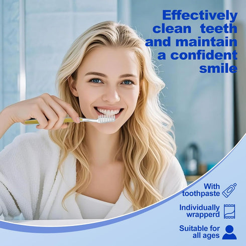 20pcs Disposable Toothbrushes with Toothpaste (5 Colors)...