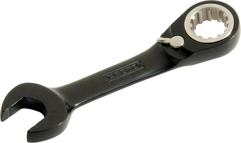 BLK CHRM Combo Stubby Reversible Ratchet Wrench 10 mm-Spline...