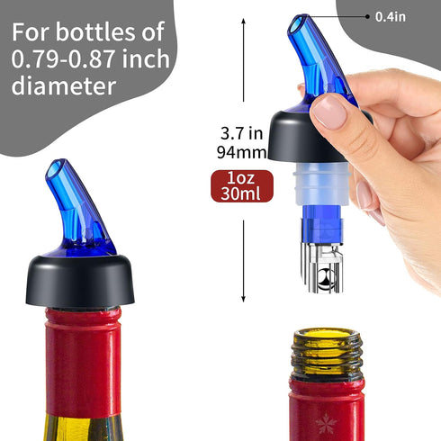 Liquor Bottle Pourers 1oz Set of 12 Measured Bottle Spirits Alcohol Pourers Automatic Measuring Wine Spouts Drink Liquor Measure Pourer for Cockta...