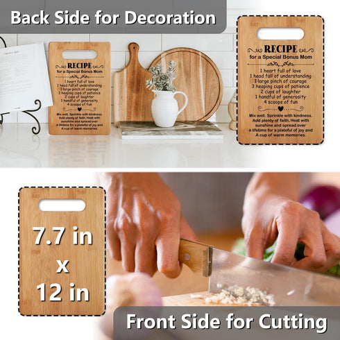 Popular Birthday Gifts for Bonus Mom, Cutting Board Gift for Bonus Mom, Cute Bonus Mom Gifts from Daughter Son, Bonus Mom Gift for Mother's Day...