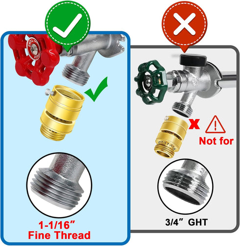 Fine Thread Vacuum Breaker, PK1390 1-1/16" Fine Thread Female No Lead Brass Self-Draining Vacuum Breaker, Hose Bib Vacuum Breaker, Providing you w...