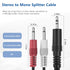 3.5mm Stereo Male to Dual 3.5mm Mono Male Audio Cable, 3ft 3.5mm 1/8" TRS Male to 2 x 3.5mm 1/8" TS Male Y Breakout Cable Splitter Adapter Connect...