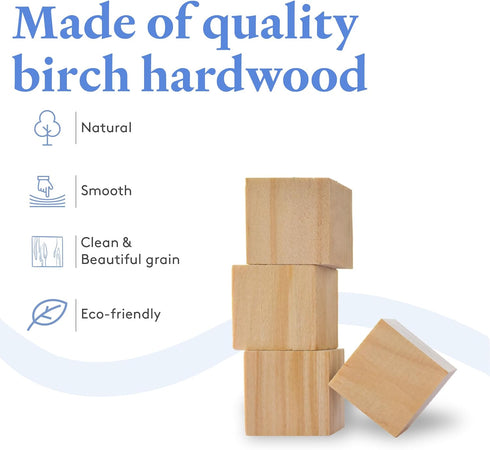 Woodpeckers DIY Wooden Cubes 1/2-inch, Pack of 100 Small Blank Blocks, Unfinished Wood for Crafts, STEM, Dice, and Building Blocks for Stacking...