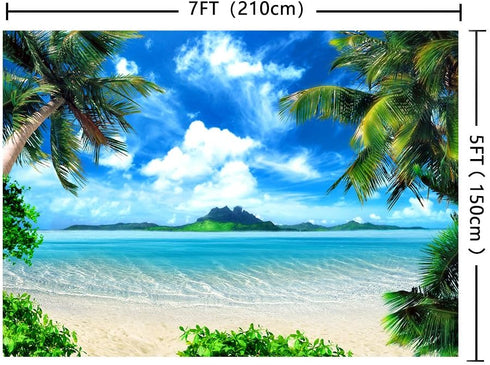 Art Studio Beach Photography Backdrops Ocean Photo Booth Wedding Party Decoration Background Studio Props Vinyl 7x5ft...