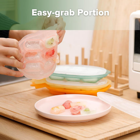 Haakaa Silicone Nibble Freezer Tray -Breastmilk Teething Popsicle Mold - Baby Fruit Food Feeder Teether Tray - Baby Food Maker - Ice Cube Tray - 4...