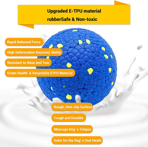 Dog Balls Toys for Aggressive Chewers, Indestructible Durable Bouncy Floating Balls for Dogs to Fetch, Durable Solid Rubber Ball for Training Dog(...