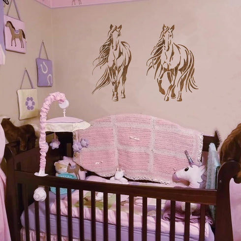 Horse Stencils for Painting on Wood, Horse Stencils for Crafts Reusable Wood Burning Drawing Art Paint Stencils and Patterns for Wall Cake Cookie ...