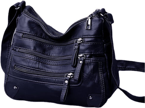 Women Crossbody Bag PU Leather Shoulder Purse Ladies Crossover Bags Lightweight Multi-Pocket Satchel Messenger Bag...
