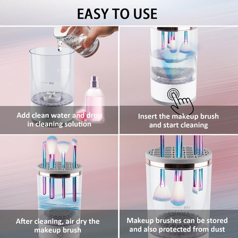 Makeup Brush Cleaner Machine,Electric Makeup Brush Cleaner,Automatic Makeup Brush Cleaner,Make up Cleaner Machine,Brushly Pro Cosmetic Brush Clean...