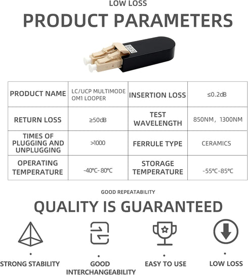 LC/UPC Fiber Optic Circuitors Connector SM & MM Fiber Optic Loopback Adapter LC Interface Signal Loop Connector (LC/UPC MM-62.5/125)...