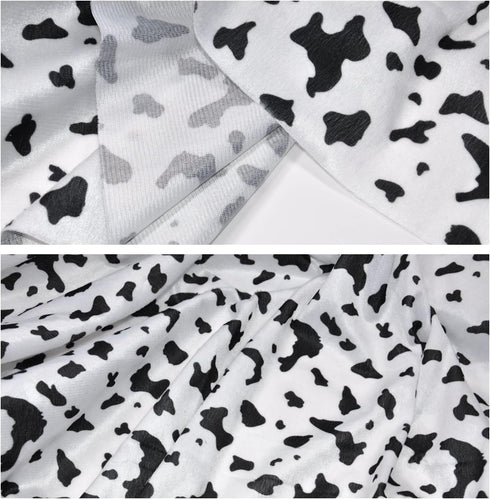 59" Wide Cow Print Velboa Short Fur Pile Upholstery Drapery Clothing Polyester Fabric by The Yard (Cow one Yard)...
