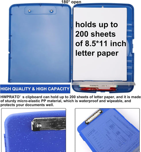 Clipboards Organizer Clipboard with Storage Nursing Clipboard Foldable File Folder Plastic Clipboard Folio with Storage Case for Teacher,Kids,Doct...