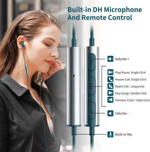 3.5mm Earbuds Wired Headphones for Samsung A25 A15 A14 A03S A23 Galaxy Note 5 8 9 S10E S10+ S8+ S9 Deep Bass 3.5mm Headset for iPhone iPad Google ...