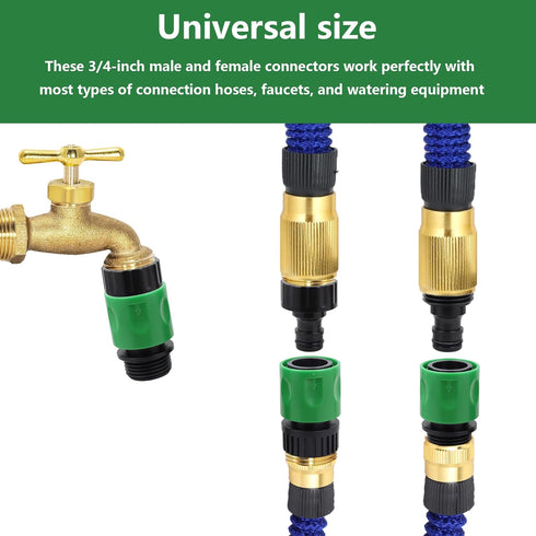 16 Pcs 3/4"Garden Hose Quick Connector, Hose Fitting Water Hose Connectors.Male and Female No Leak Quick Release Hose Connector?Connectors Hose En...