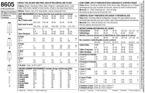 Simplicity US8605A Easy to Sew Women's Skirts and Loose Fitting Pants Sewing Patterns, Sizes 6-24...