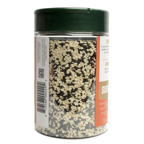 Pereg Black & White Sesame Seeds - 5.3 Oz - Unhulled & Raw Sesame Seeds - Crunchy & Nutty Flavor - Keto Friendly - Vegan - Non-GMO - Kosher Certif...