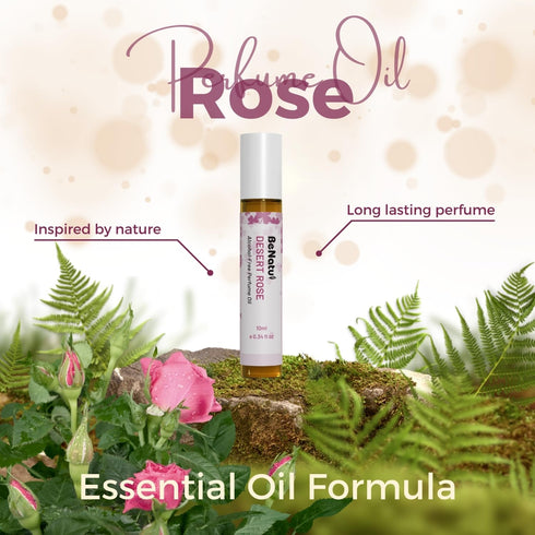 benatu Rose Roll On Perfume Oil for Women and Men, Alcohol Free Body Fragrance with Essential Oil, Travel Size Aromatherapy Concentrated Floral Ea...