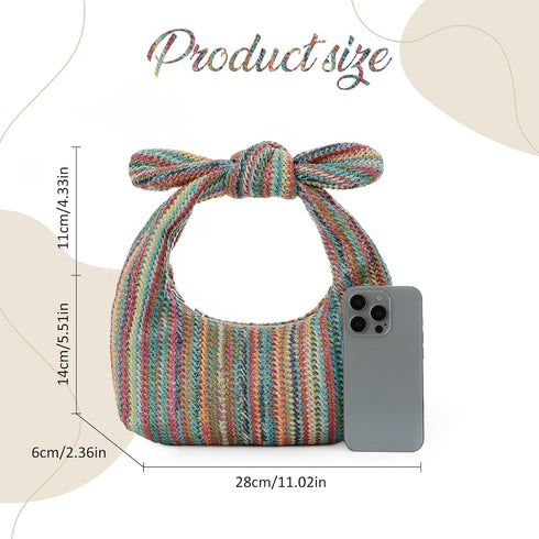 Bow Clutch Purse for Women Summer Beach Handbags Woven Clutch for Party Wedding Vacation 2024...
